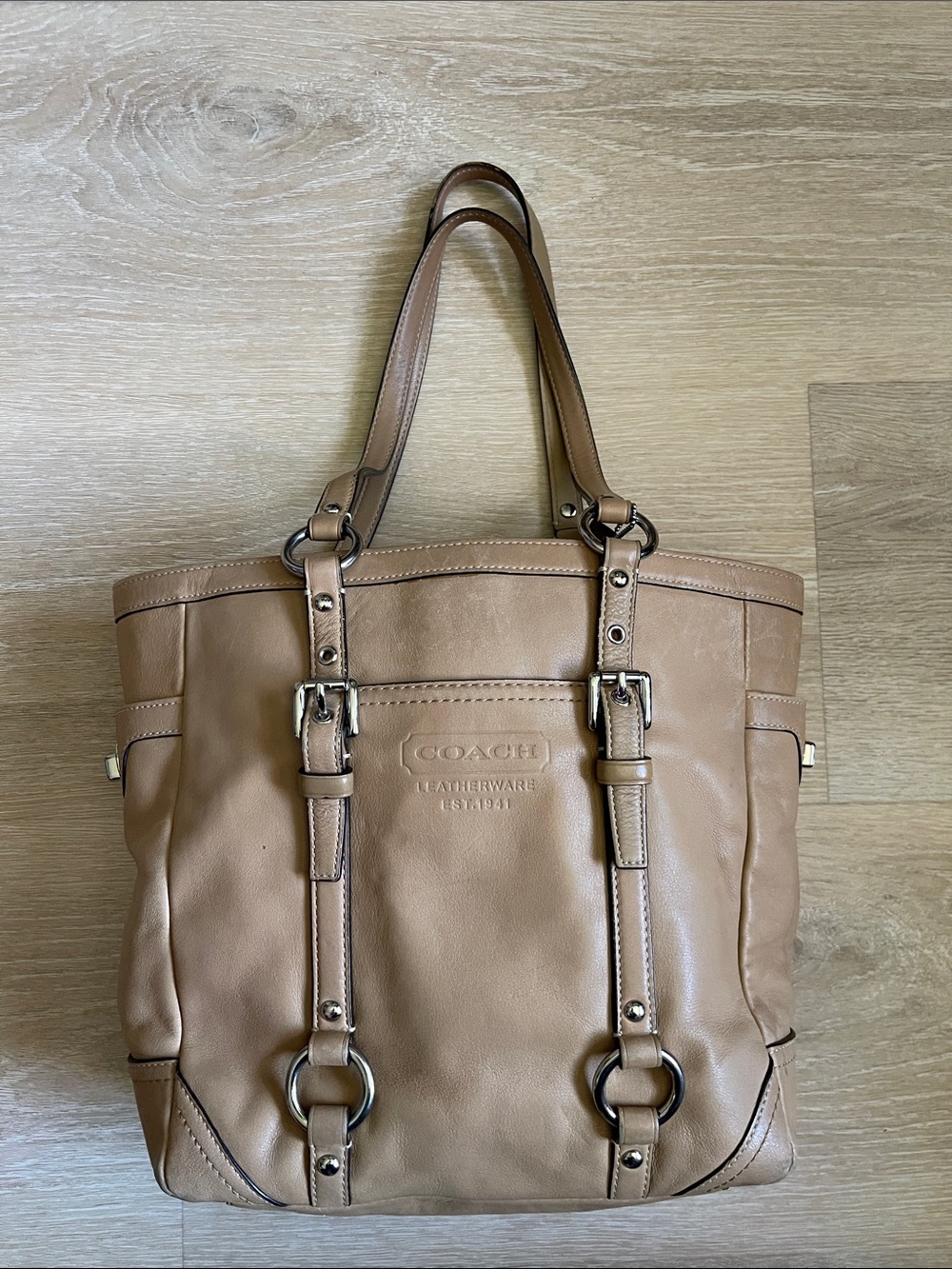 Vintage Y2K 90s Coach leather gallery tote bag